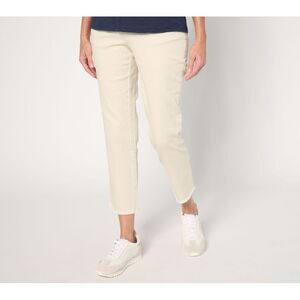 Maya J Women's Pants Sz 12 TripleLuxe Twill Sailor Cropped Jean White A676936